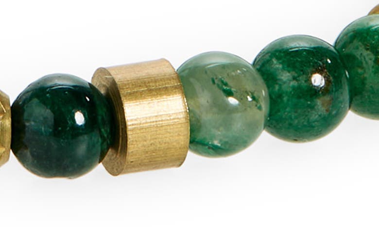 Shop Caputo & Co Stone & Bead Slider Bracelet In Green Lepidolite