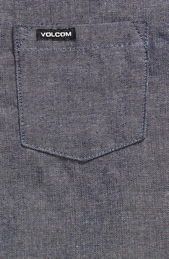 Shop Volcom Stripe Short Sleeve Button-up Shirt & Chinos Set In Blue
