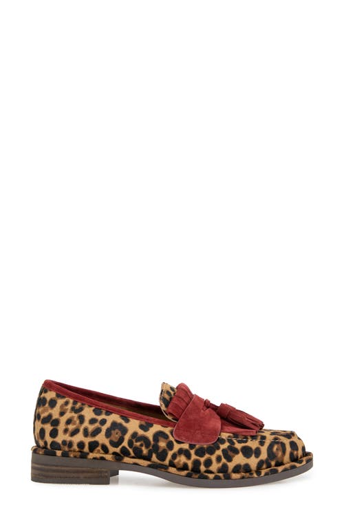 Shop Gentle Souls By Kenneth Cole Cydney Tassel Kiltie Penny Loafer In Leopard Haircalf