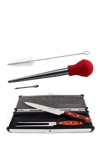 Berghoff Pakka 5pc Carving Set In Natural/red