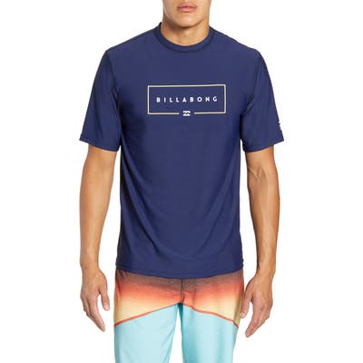 Billabong Union Loose Fit Short Sleeve Rashguard, Grey