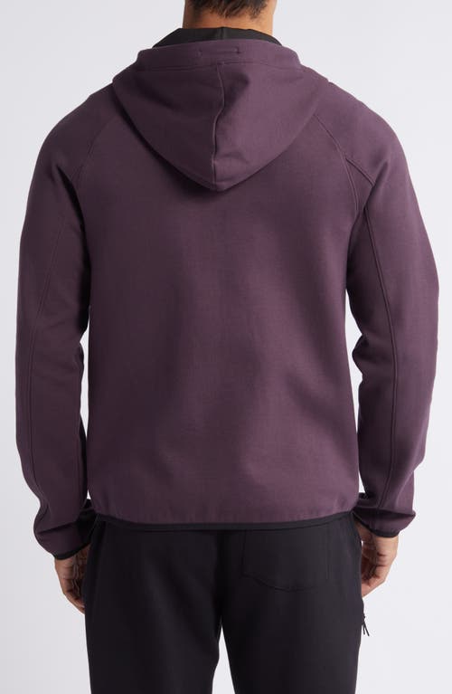 Shop Zella Powertek Full Zip Hoodie In Purple Plum