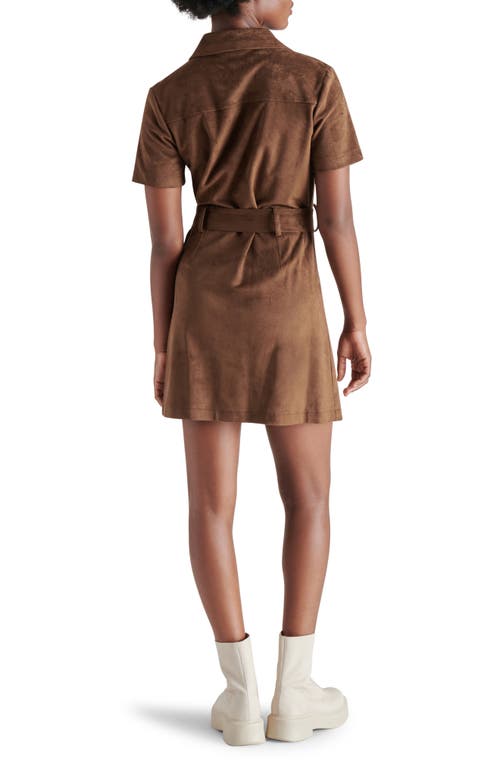 STEVE MADDEN STEVE MADDEN JOLENE FAUX SUEDE MINI SHIRTDRESS 