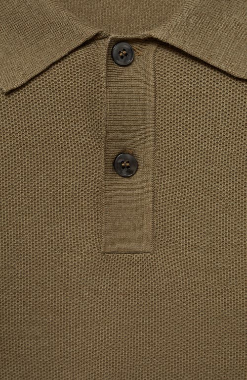 MANGO MANGO STRUCTURED LONG SLEEVE POLO TOP 