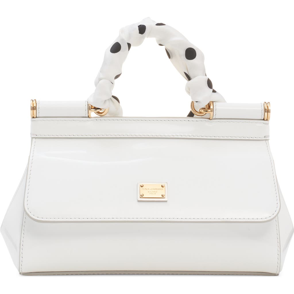 Dolce & Gabbana Dolce&gabbana Sicily East/west Leather Satchel With Scarf In Hnzpw Bianco