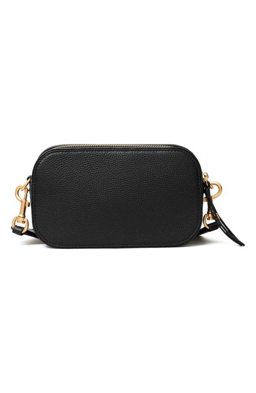 Tory Burch Miller Mini Zip Leather Crossbody Bag In Black