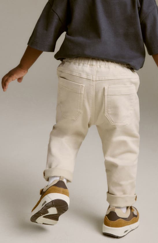 Shop Next Kids' Drawstring Denim Pants In Natural