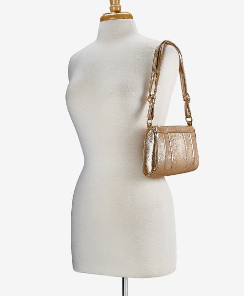Gigi New York Maggie Metallic Leather Shoulder Bag In Platinum Metallic