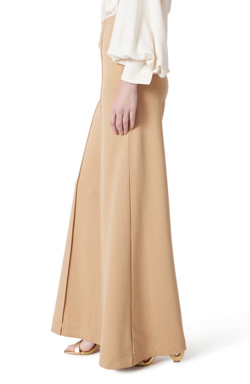Dee Ocleppo Smooth Stretch Twill Pull-on Wide Leg Pants In Camel