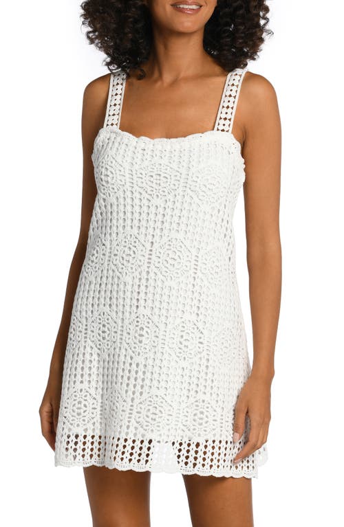 La Blanca Waverly Crochet Cover-Up Dress in Ivory