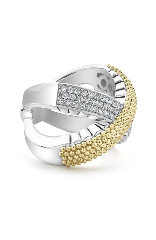 Shop Lagos Caviar Lux Diamond Ring In Silver/diamond