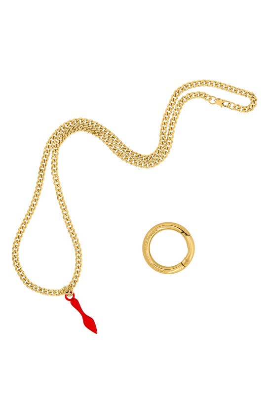 Christian Louboutin So Glow Chain For Rouge Louboutin Lipstick In Key Ring Buckle