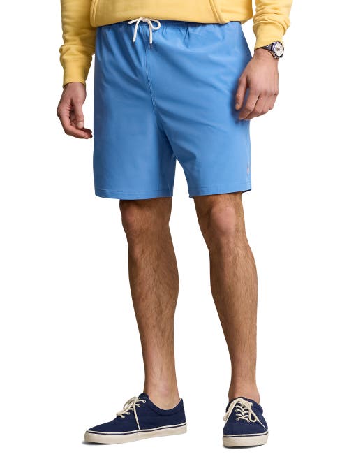 Shop Polo Ralph Lauren Traveler Swim Trunks In New England Blue