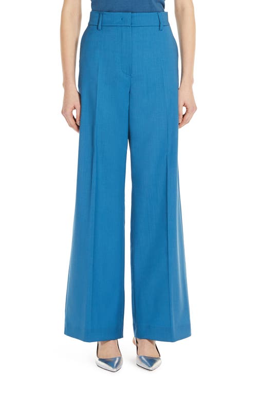 Weekend Max Mara Visivo Virgin Wool Wide Leg Pants Avio at Nordstrom,