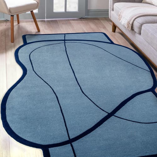 JONATHAN Y JONATHAN Y MOSAIC COASTAL GEOMETRIC BORDER HANDWOVEN WOOL AREA RUG 