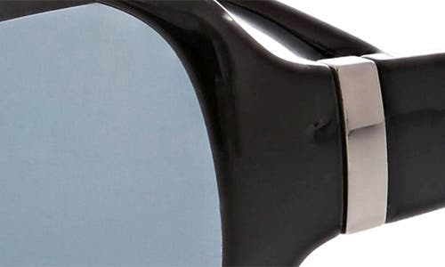 Oscar De La Renta Beveled Modern 62mm Rectangular Polarized Sunglasses In Black