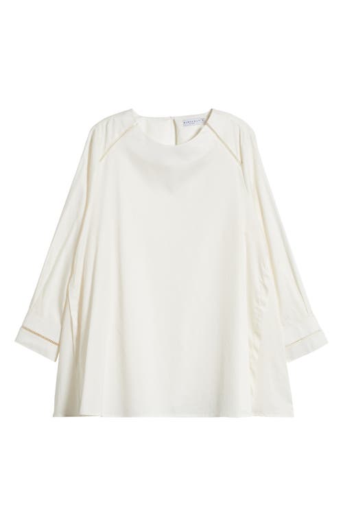 Shop Harshman Isolde Long Sleeve Cotton Top In Ivory