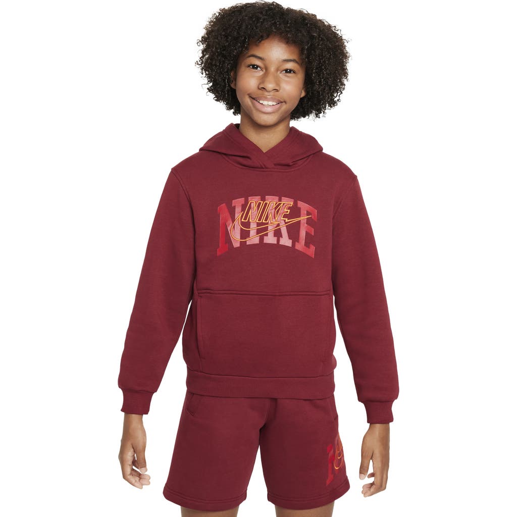 Nike Kids' Club Fleece+ Connect Hoodie In Burgundy
