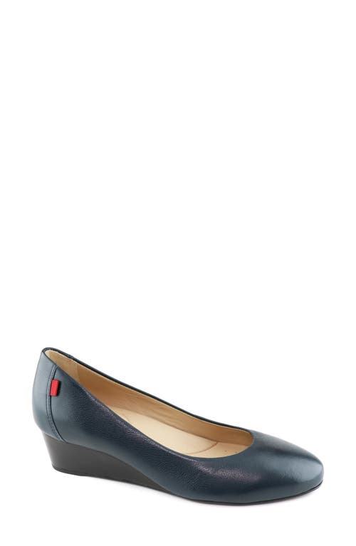 Prospect Wedge Pump in Navy Napa Soft