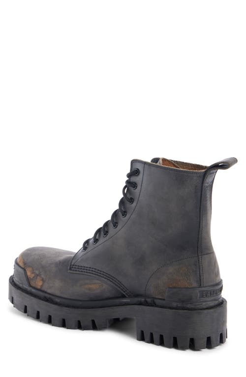 Balenciaga Leather Boot In 1020 Black/brown