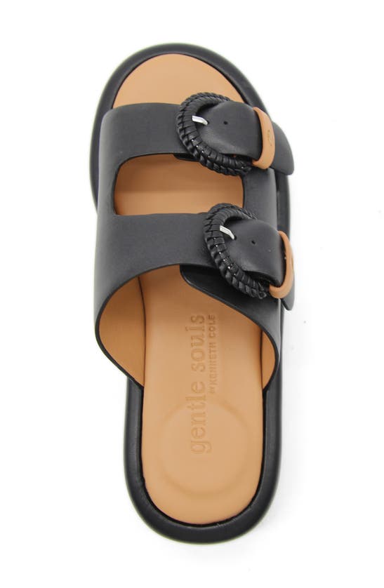 Shop Gentle Souls By Kenneth Cole Gentle Souls Theresa Platform Slide Sandal In Black Leather