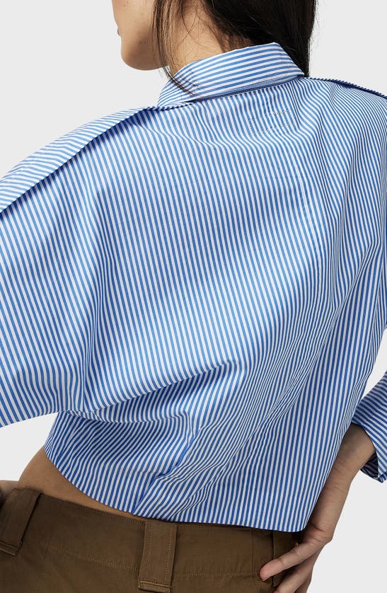 RAG & BONE MORGAN STRIPE CROP BUTTON-UP SHIRT