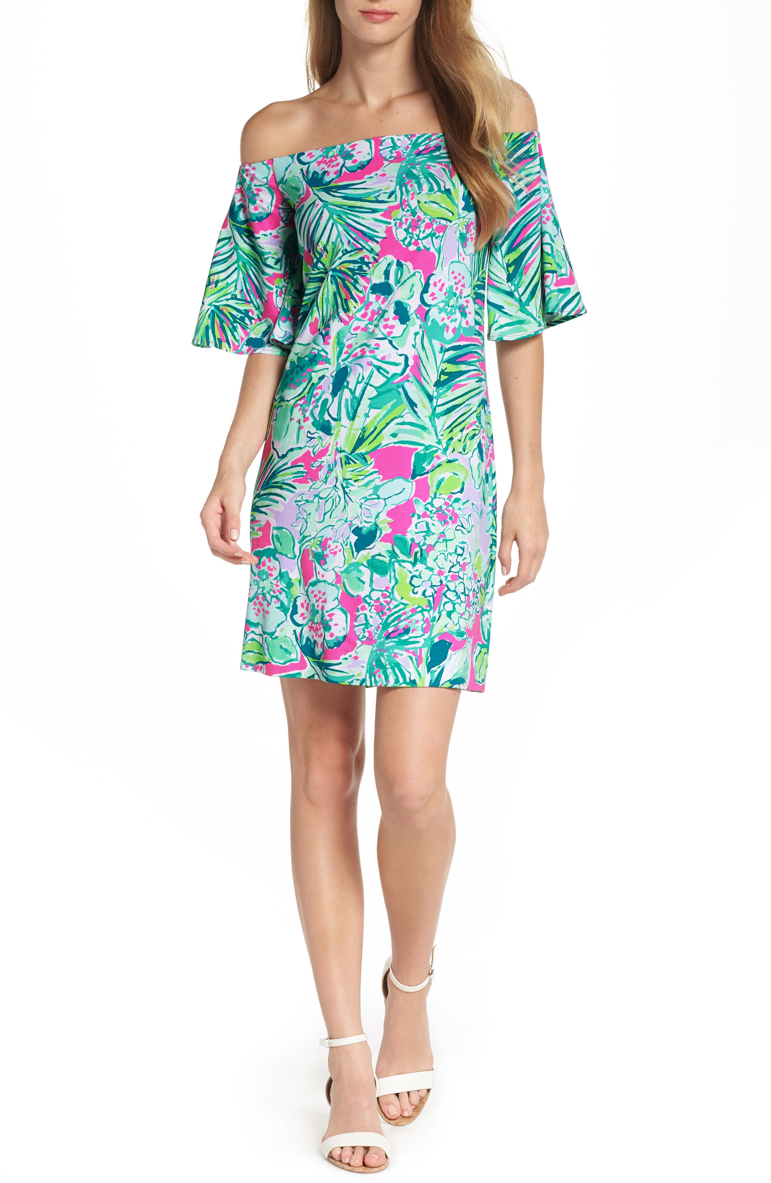 lilly pulitzer off shoulder dress