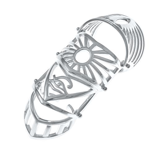 Lucy Quartermaine Egyptian Armour Ring In Sterling Silver