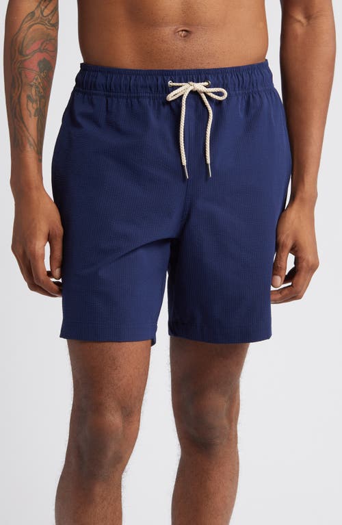 Fair Harbor The Bayberry Swim Trunks Navy Seersucker at Nordstrom,