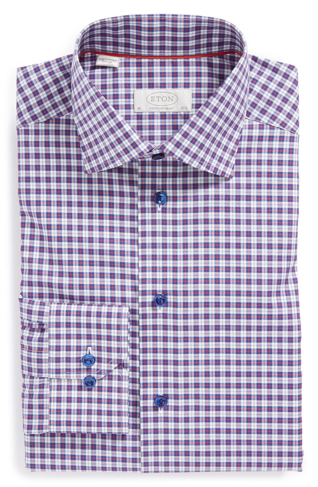 Eton Contemporary Fit Plaid Dress Shirt Nordstrom