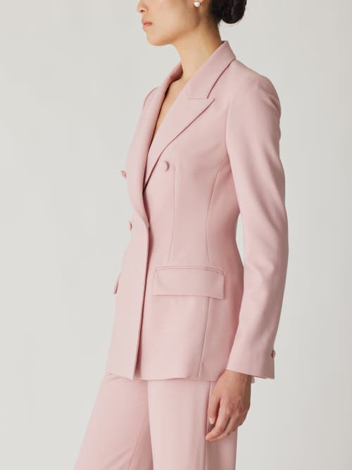 Shop Rebecca Taylor Calvary Twill Double Breasted Blazer In Calamine Pink