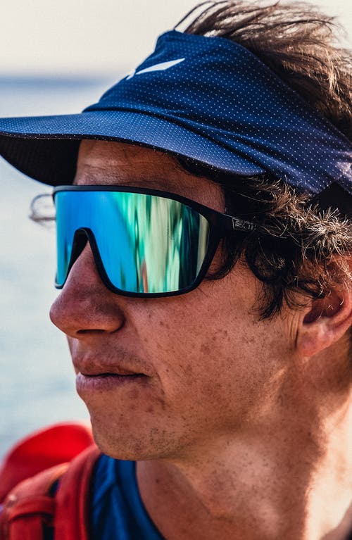 Smith Boomtown 135mm Chromapop™ Polarized Shield Sunglasses In Matte Tortoise/opal Mirror