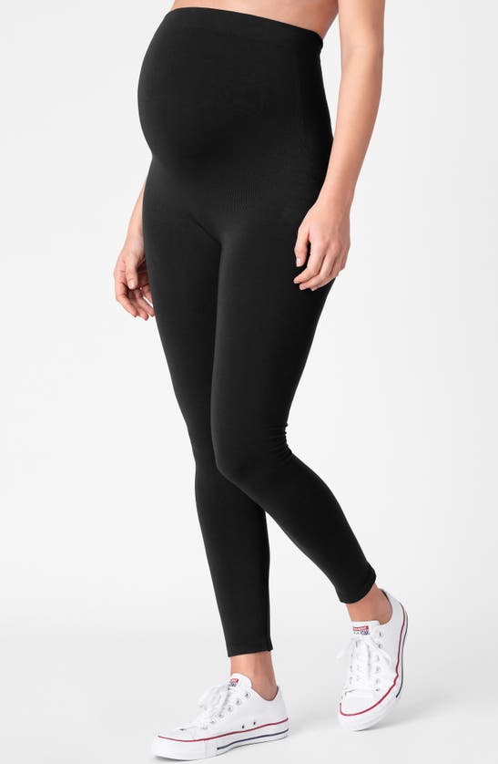 Shop Seraphine Over The Bump Maternity Leggings In Black