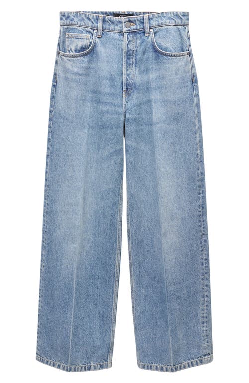 Shop Mango Odette Wide Leg Jeans In Medium Blue