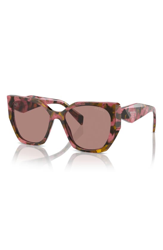 Shop Prada 50mm Small Rectangular Sunglasses In Lite Brown