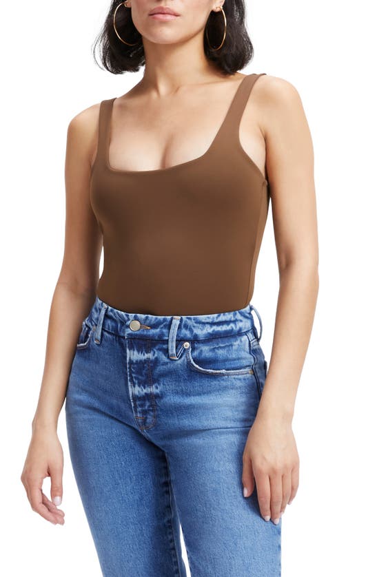 Shop Good American Modern Tank Bodysuit In Light Mocha004