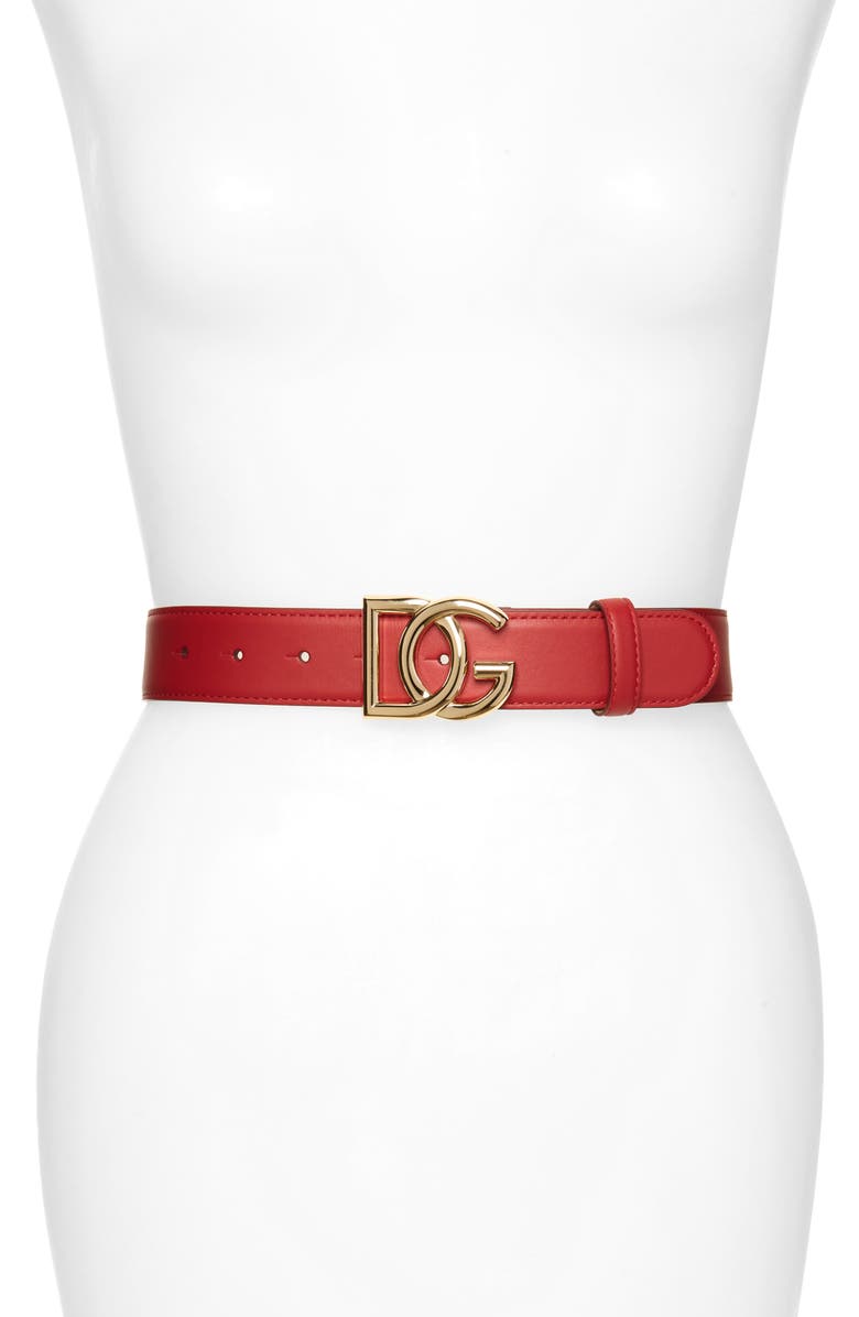 Dolce&Gabbana Interlock Logo Buckle Leather Belt | Nordstrom