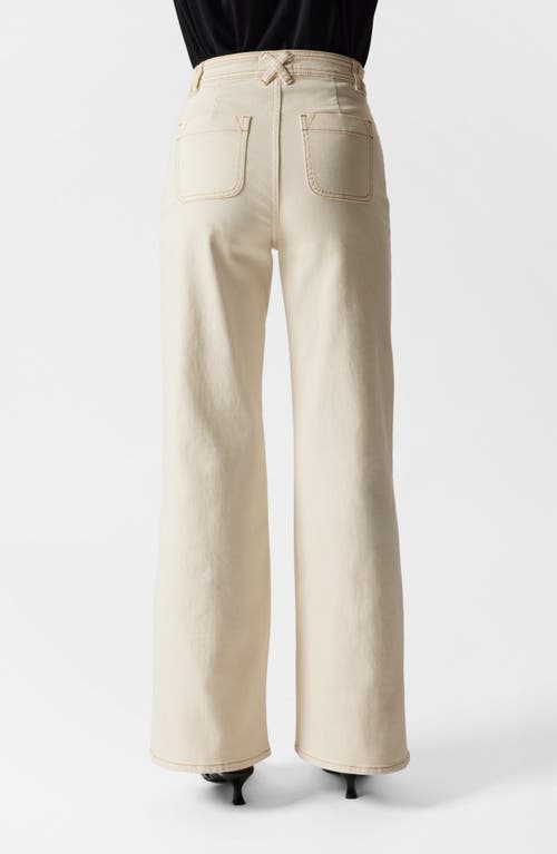 Shop & Other Stories High Waist Flare Jeans In White Dusty Light