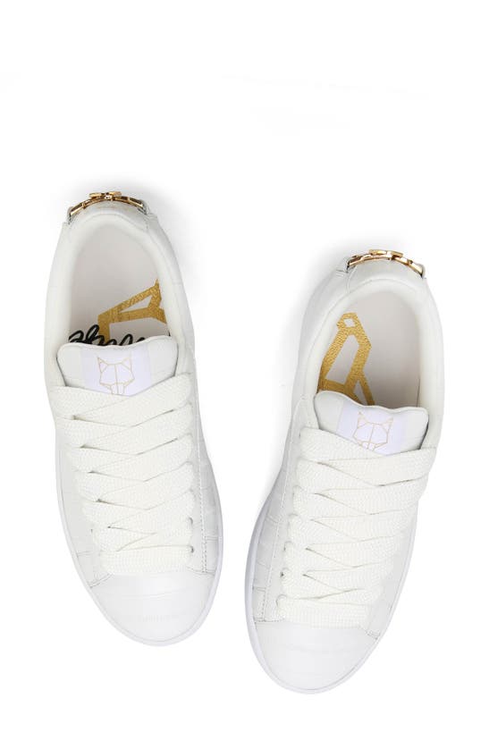 Shop Naked Wolfe Suri Eelskin Embossed Sneaker In White-eel Print Leather