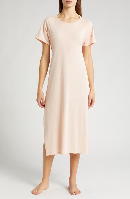 Short Sleeve Organic Pima Cotton Nightgown in Dulcet Petal