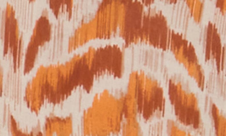 Shop Dr2 By Daniel Rainn Lace Trim Ruffle Top In Ivory Orange Print