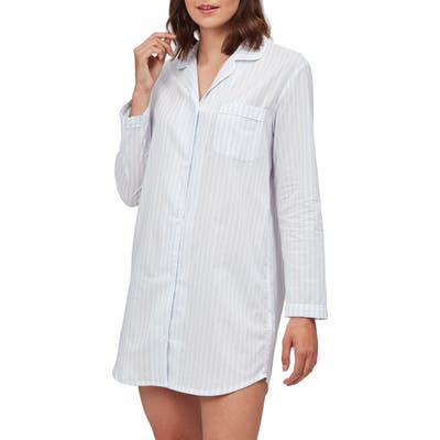 The White Company Stripe Cotton Voile Nightshirt, White