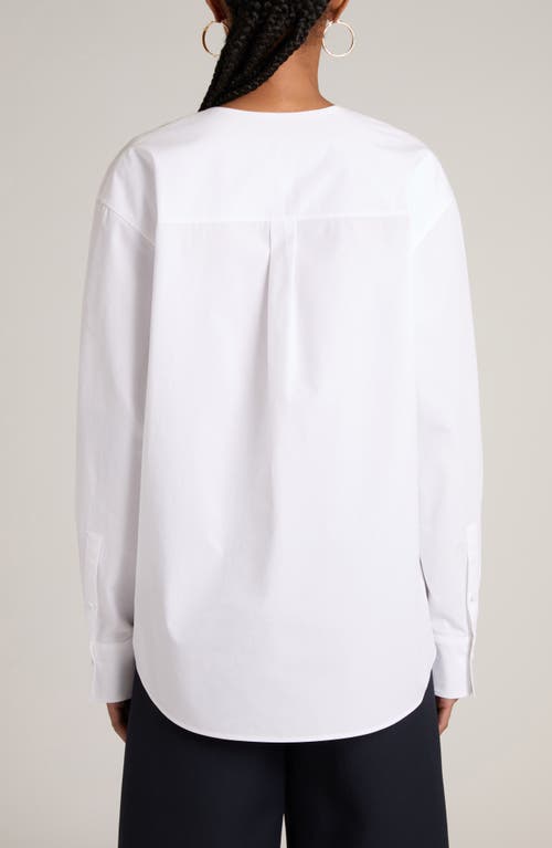 Shop Valentino Garavani V-detail Popover Top In Bianco Ottico