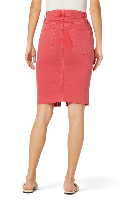 Shop Hudson High Waist Raw Hem Denim Skirt In Pink Party Punch