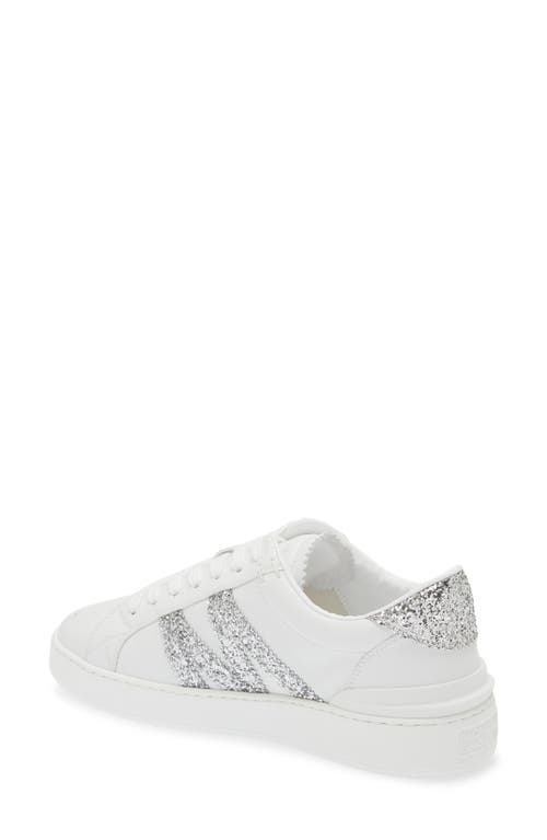 Moncler Monaco Bicolor Low-top Sneakers In White/silver