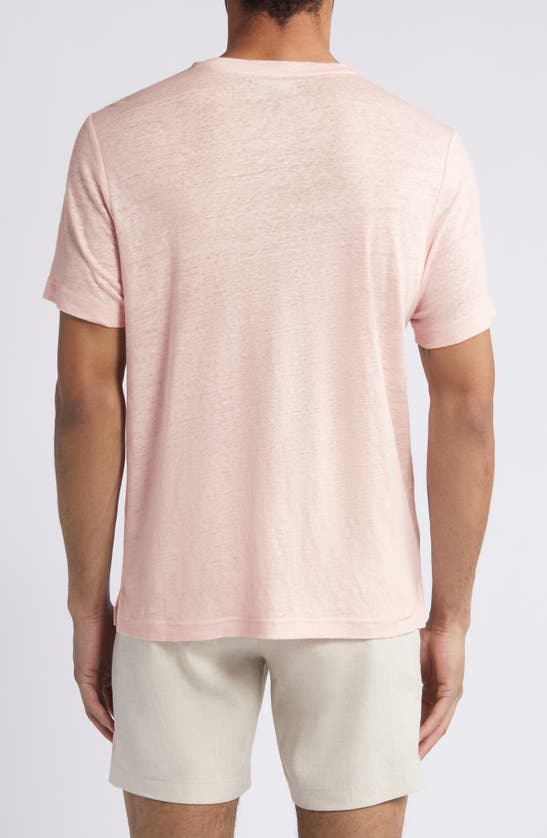 Shop Nordstrom Linen Crewneck T-shirt In Pink Cake