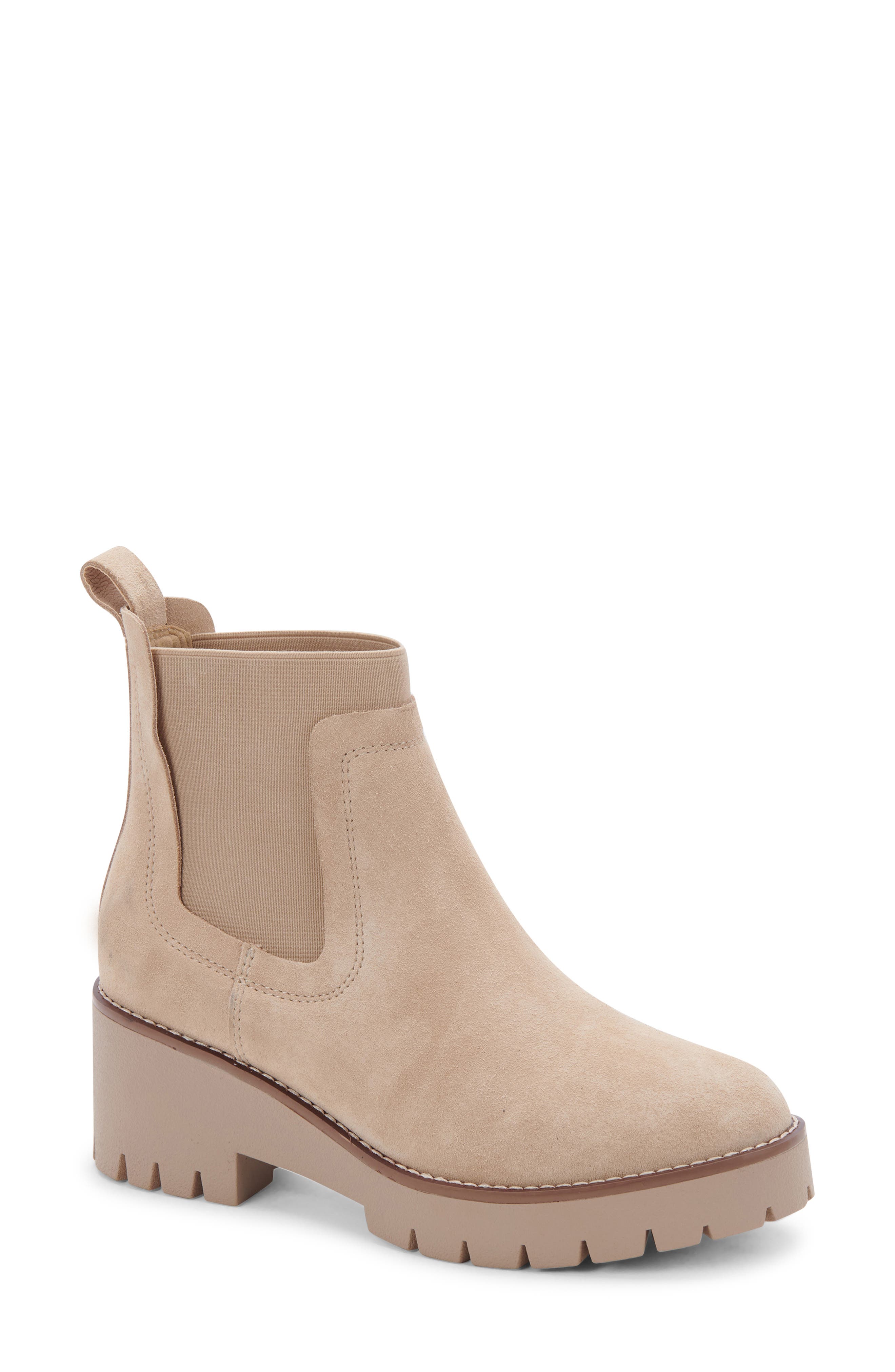 black boots beige sole