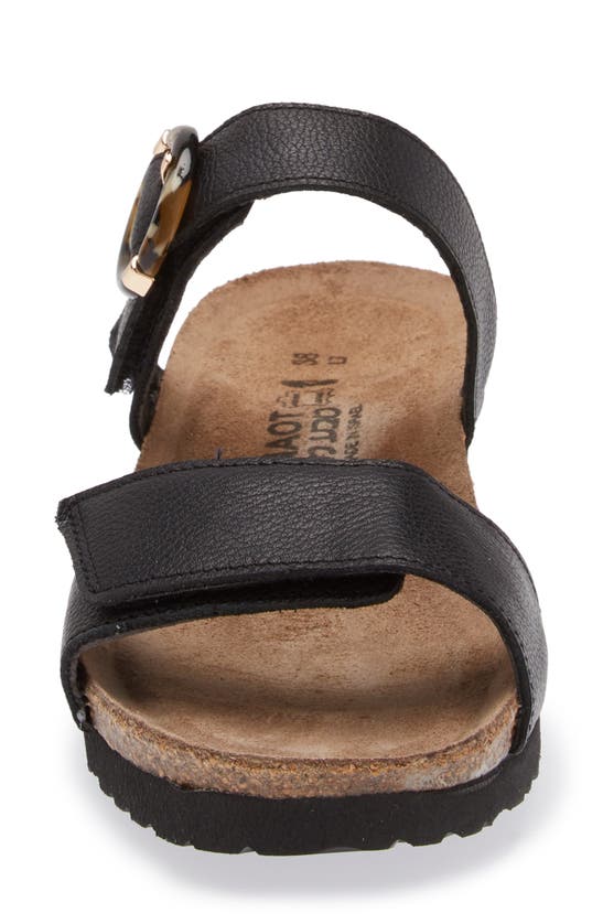 Naot Anabel Wedge In Soft Black Leather
