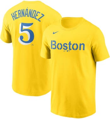 Men's Nike Enrique Hernandez Gold/Light Blue Boston Red Sox City