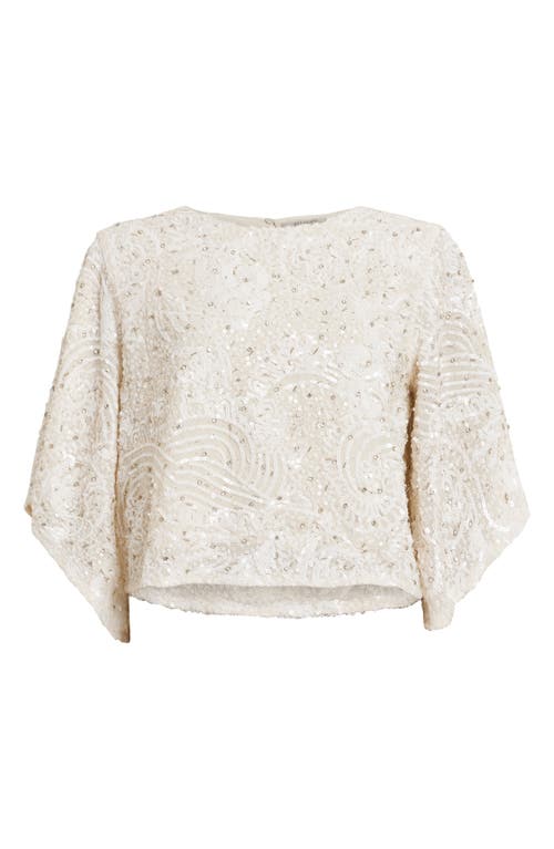 Allsaints Ivy Embellished Cropped Top In Ecru White
